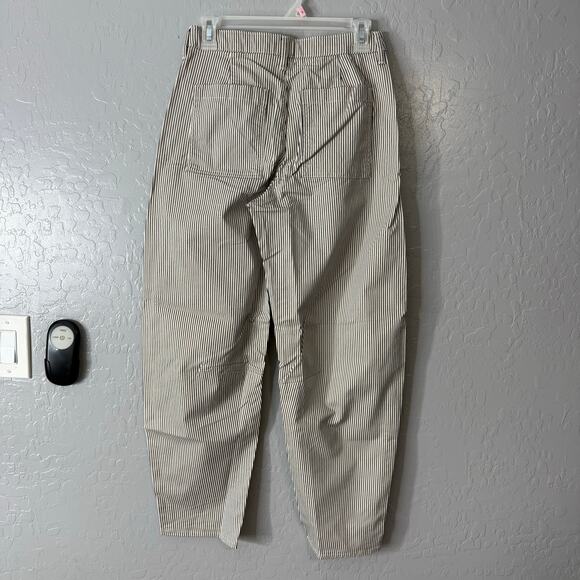 Gap High Rise Barrel Khakis, New Off White Stripe, 00 - Picture 2 of 6